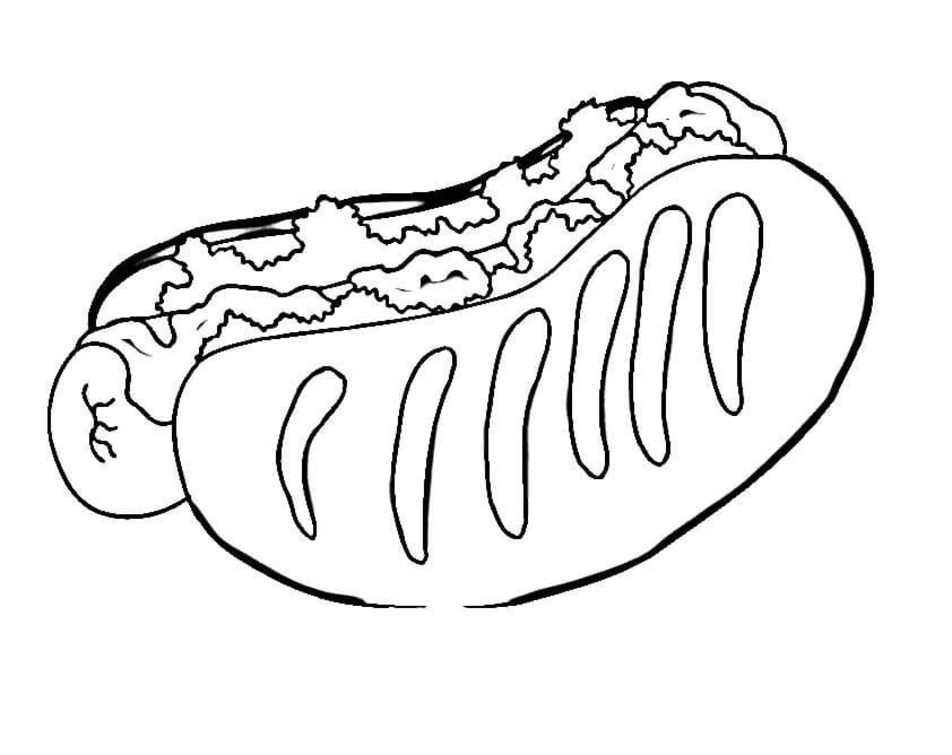 Desenhos de Cachorro-quente básico para colorir