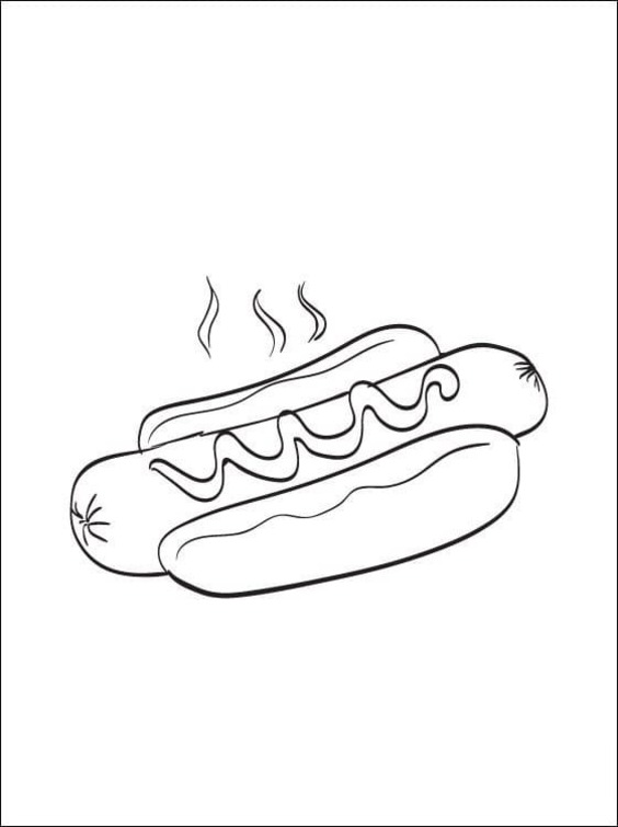 Desenhos de Cachorro-quente gratuita para colorir