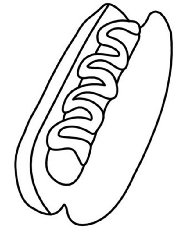 Desenhos de Cachorro-quente muito básico para colorir