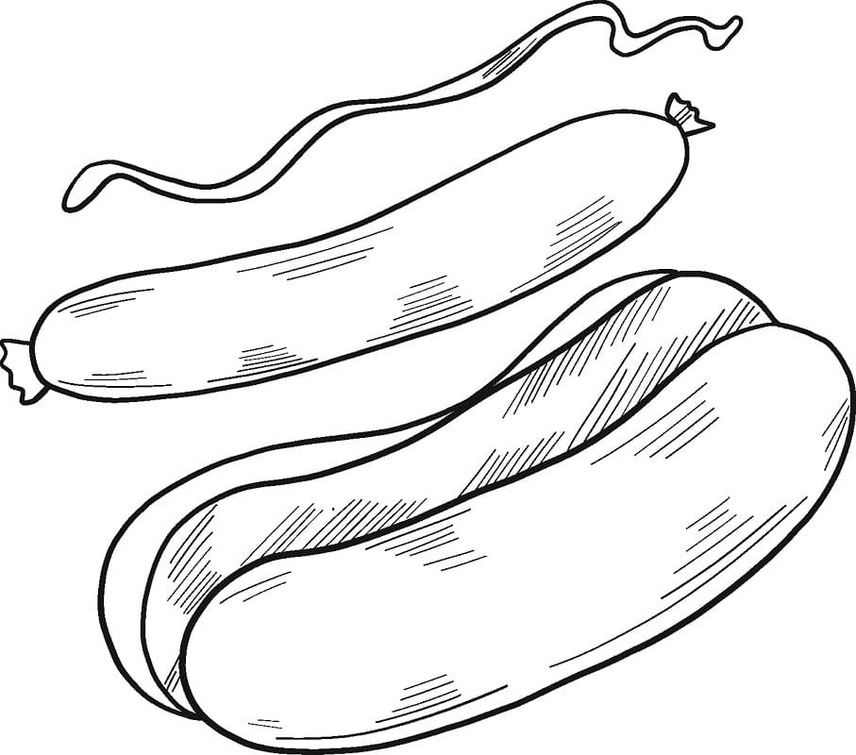 Desenhos de Cachorro-quente muito simples para colorir