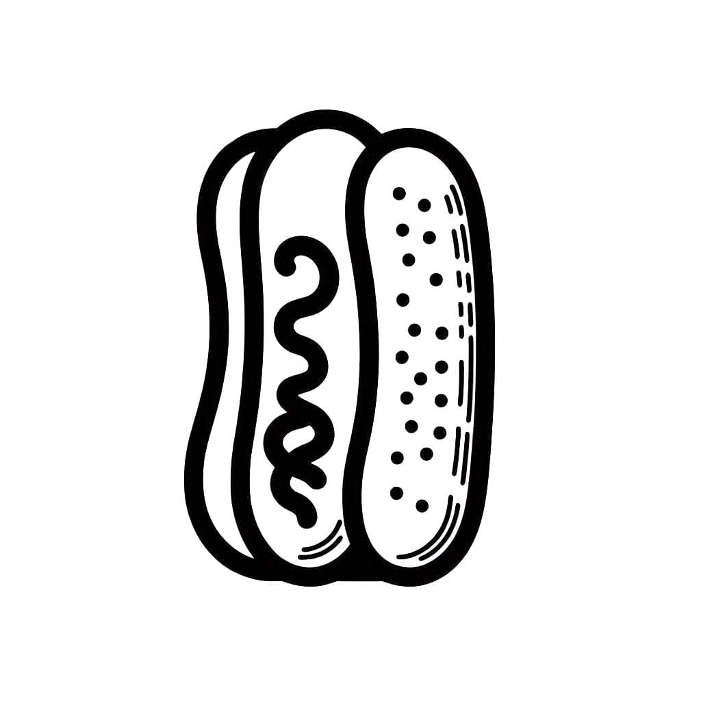 Desenhos de Cachorro-quente simples para colorir