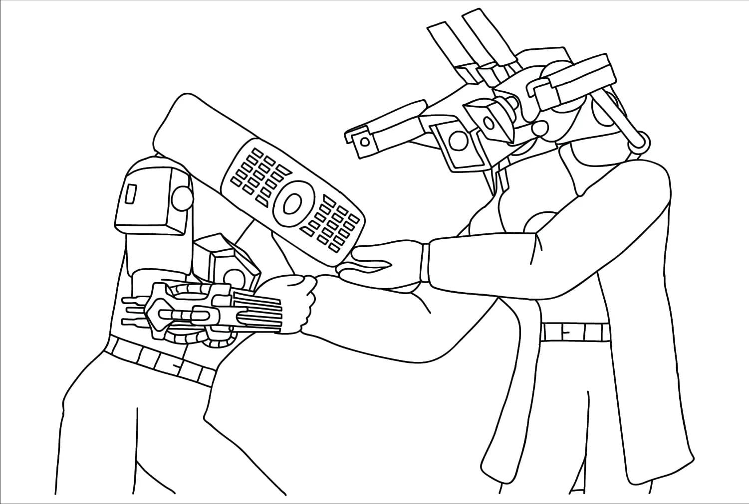 Desenhos de Cameraman fácil para colorir
