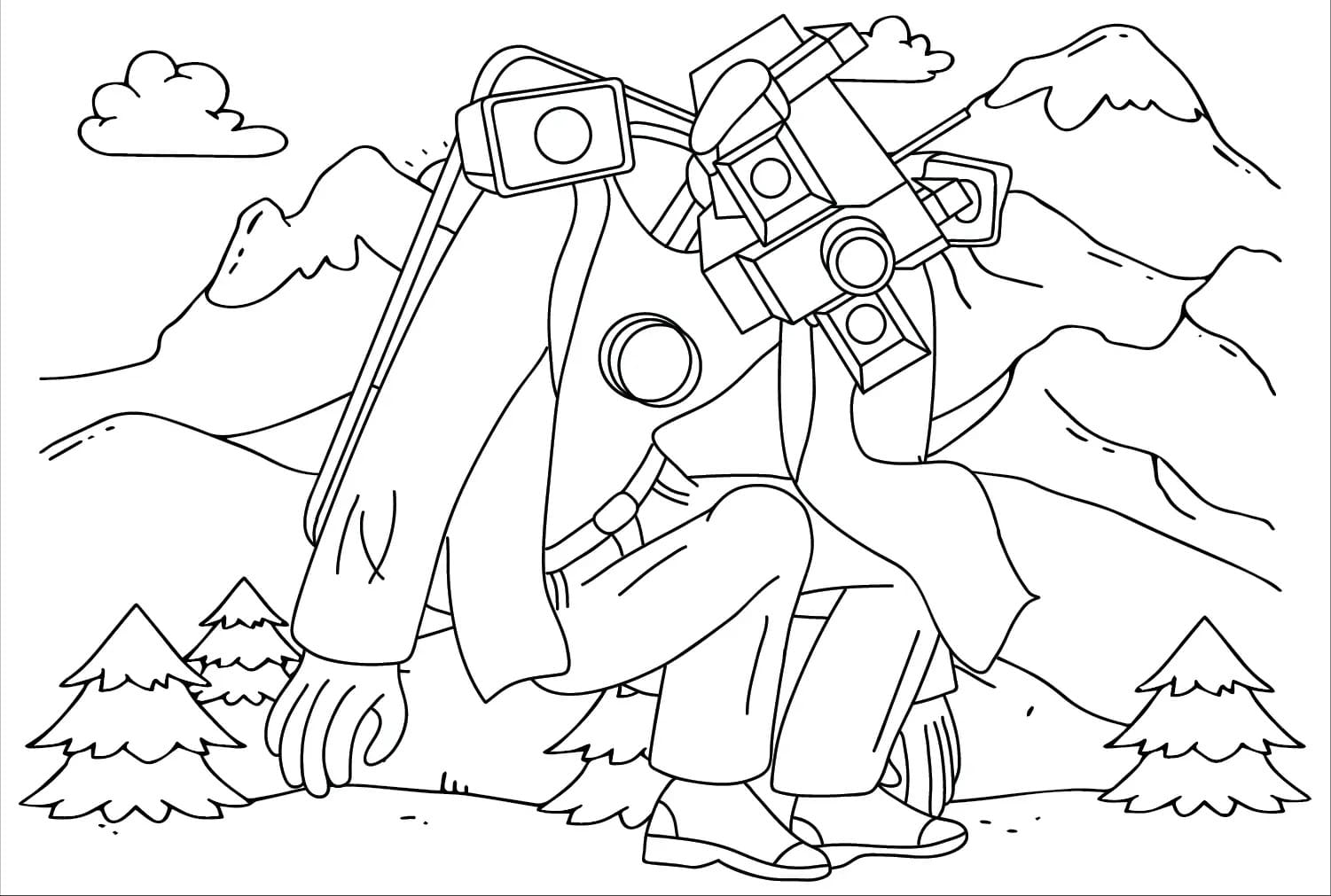 Desenhos de Cameraman imprimível para crianças para colorir