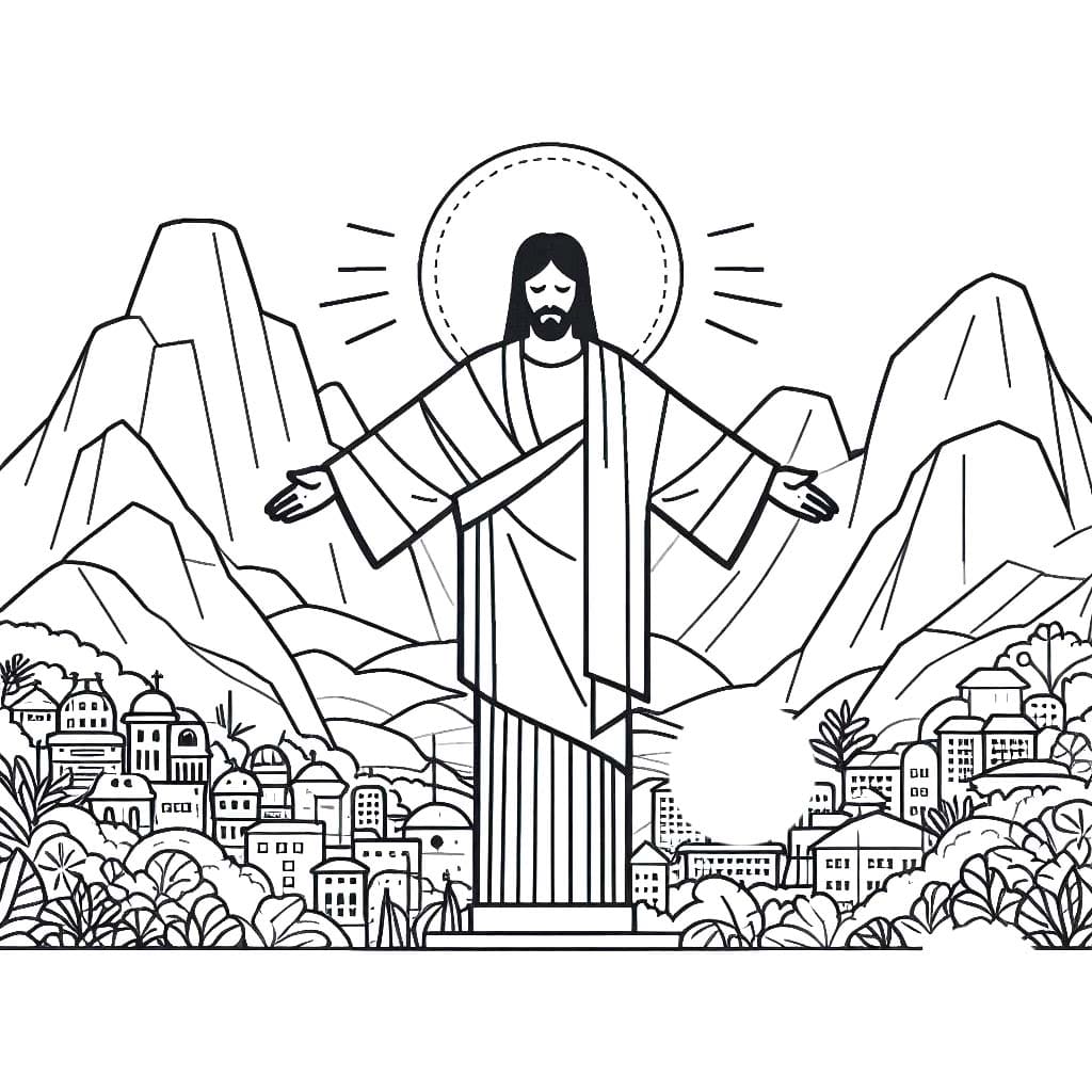 Desenhos de Cristo Redentor 1 para colorir