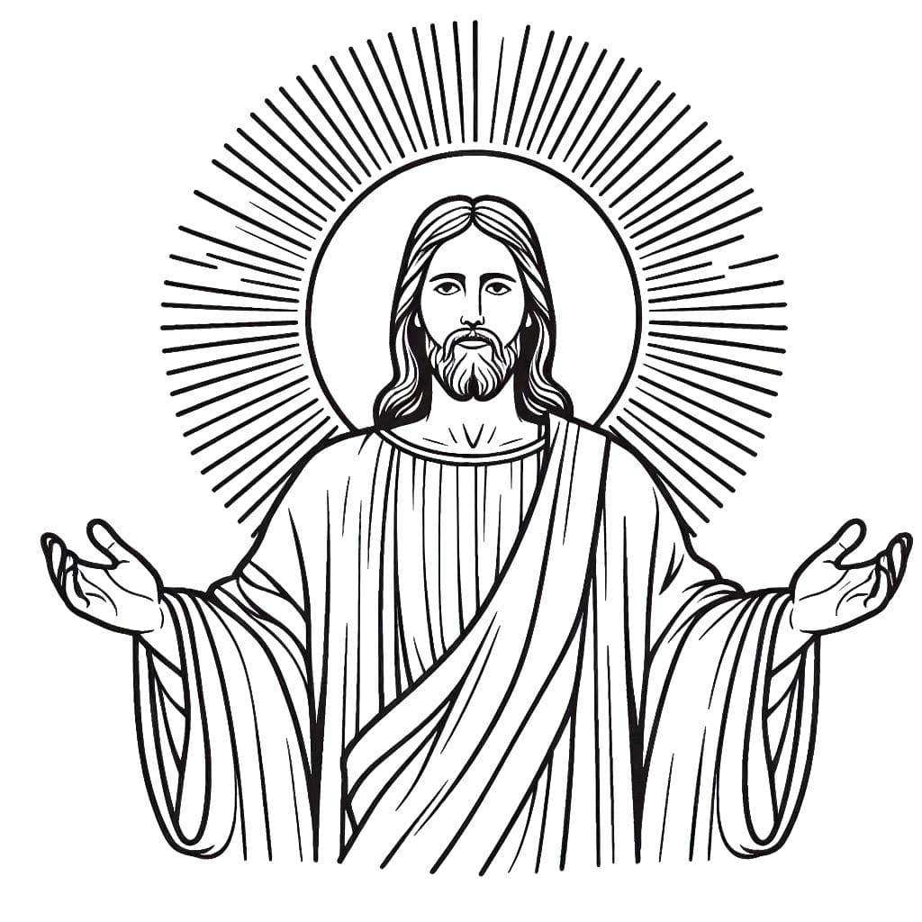 Desenhos de Cristo Redentor 3 para colorir