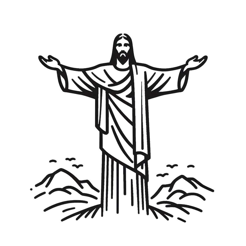 Desenhos de Cristo Redentor 6 para colorir