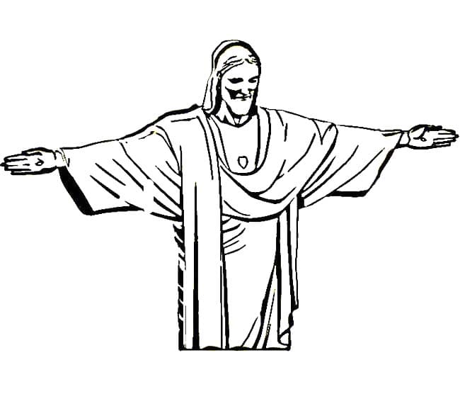 Desenhos de Cristo Redentor grátis para crianças para colorir