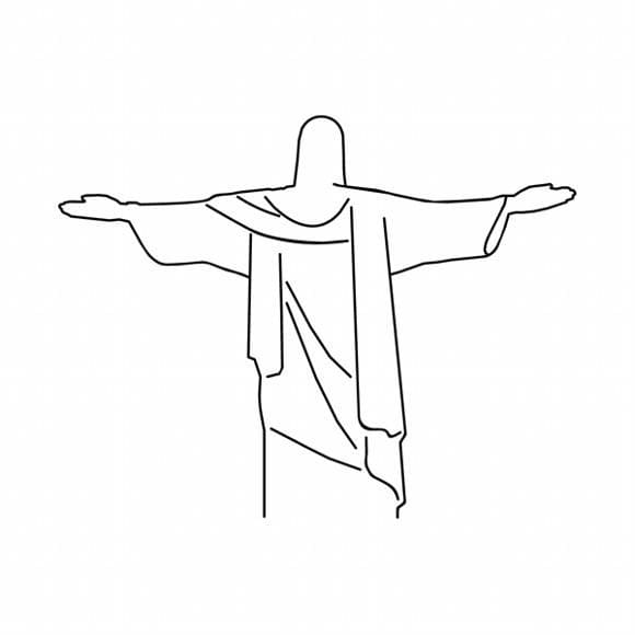 Desenhos de Cristo Redentor grátis para colorir
