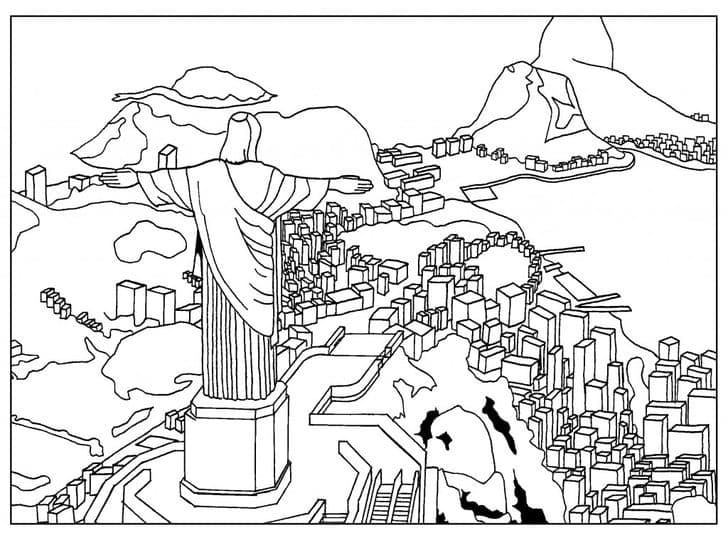 Desenhos de Cristo Redentor imprimir para colorir