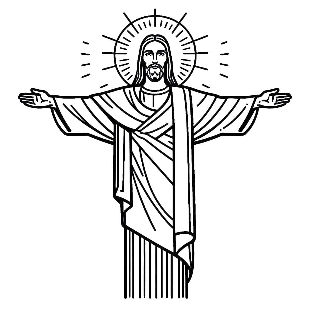 Desenhos de Cristo Redentor para crianças para colorir