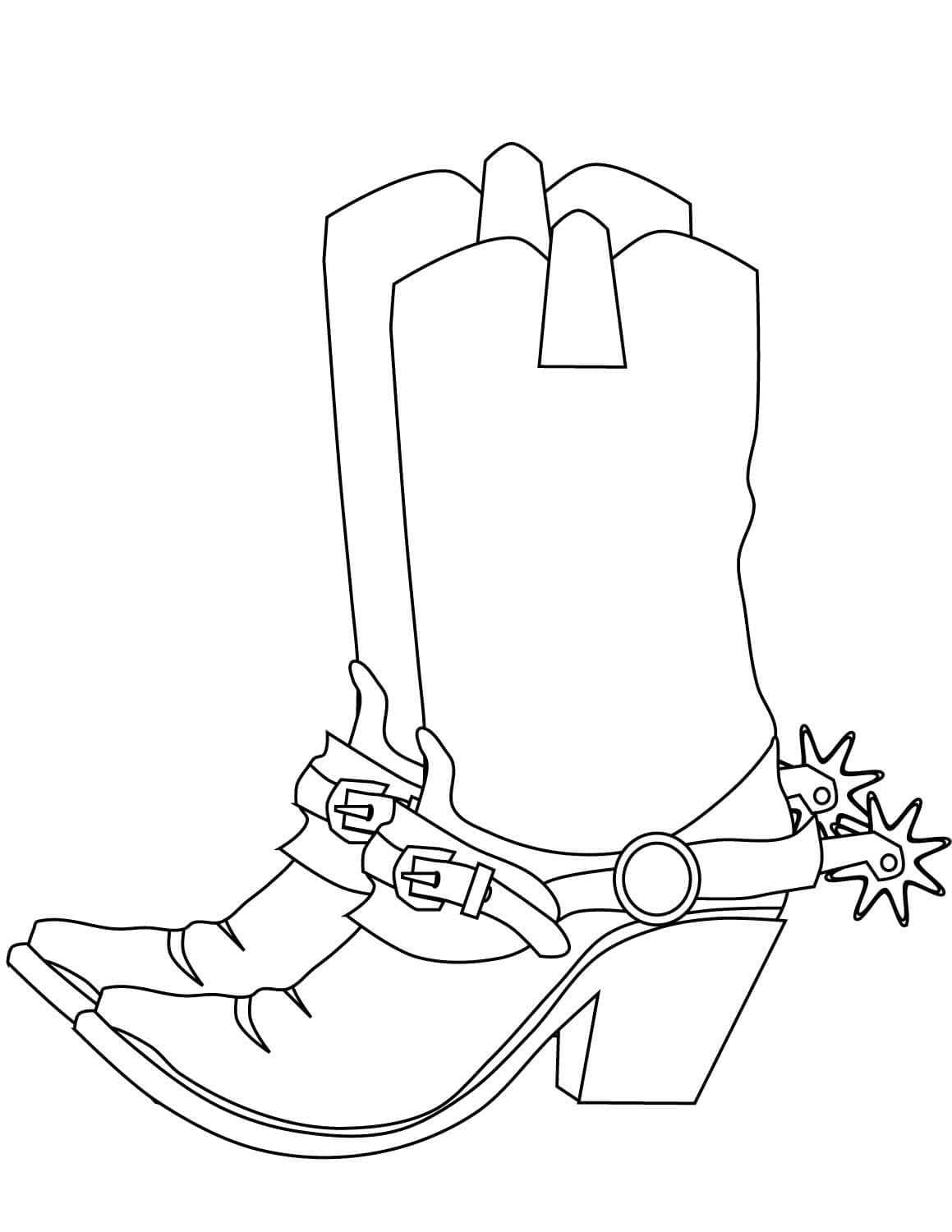 Bota de Cowboy Para Colorir