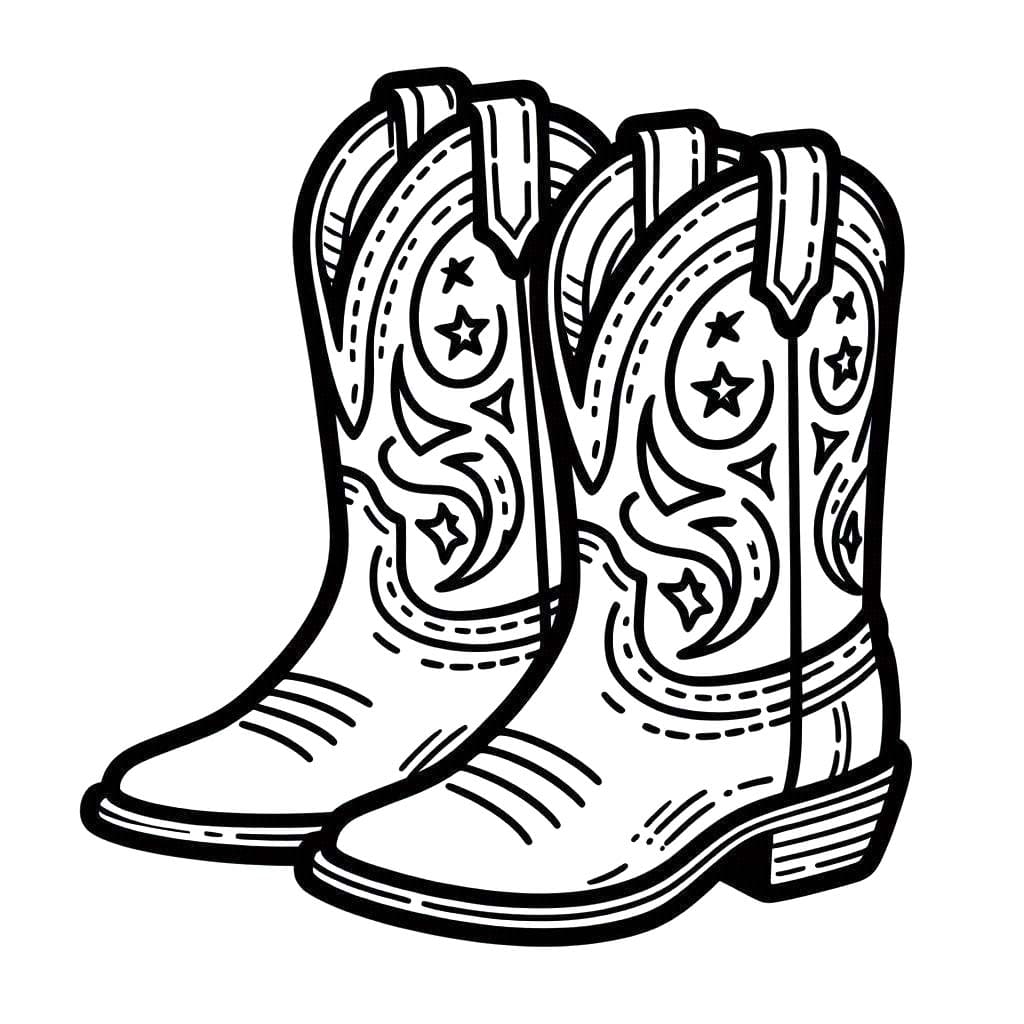 Desenhos de Desenhar Bota de Cowboy gratuita para colorir