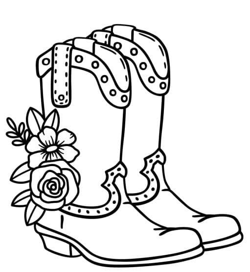 Desenhos de Desenhar Bota de Cowboy imprimível para colorir