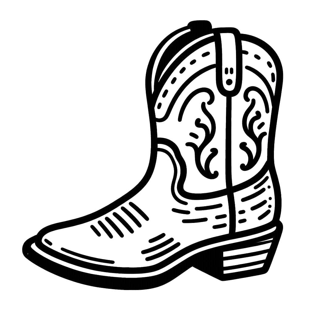 Desenhos de Desenhar Bota de Cowboy muito simples para colorir
