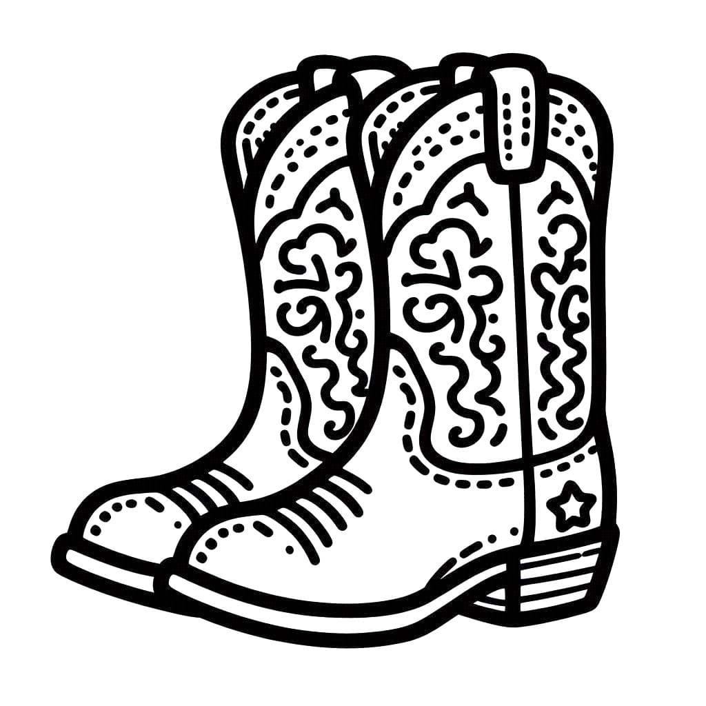 Desenhos de Desenhar Bota de Cowboy para crianças para colorir