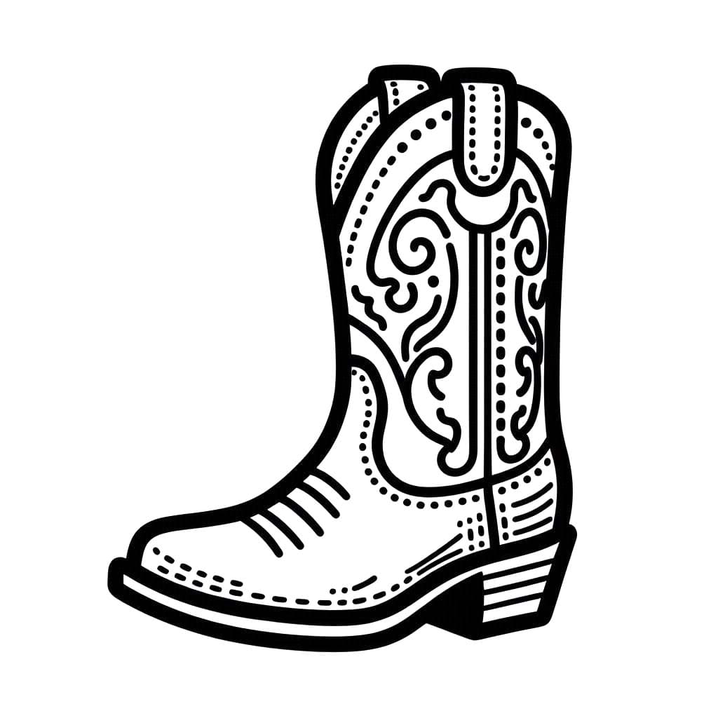 Desenhos de Desenhar Bota de Cowboy simples para colorir