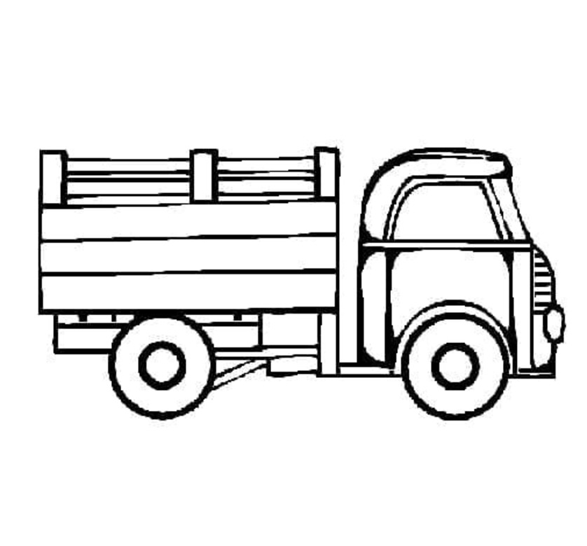 Desenhar Caminhonete fácil em crianças para colorir