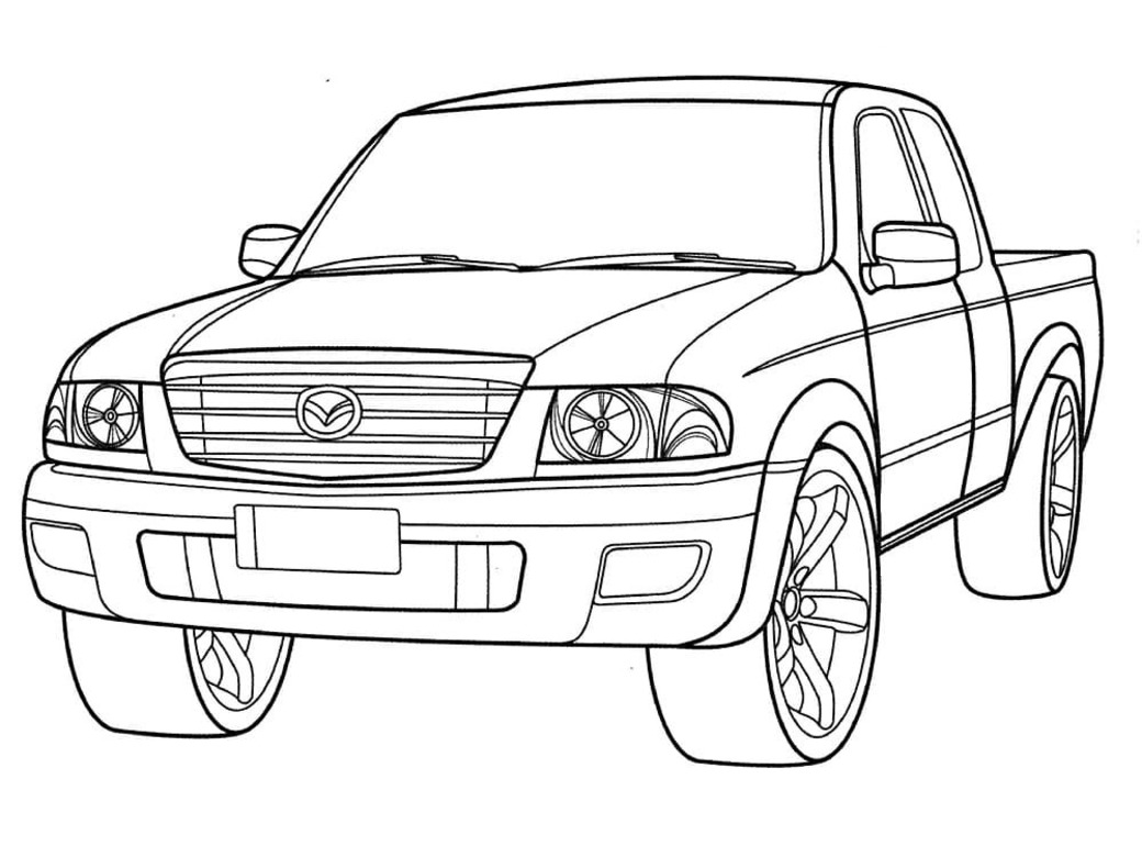 Desenhar Caminhonete fácil para colorir