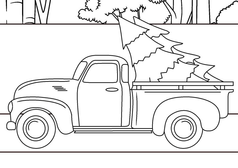 Desenhar Caminhonete impressão gratuita para colorir