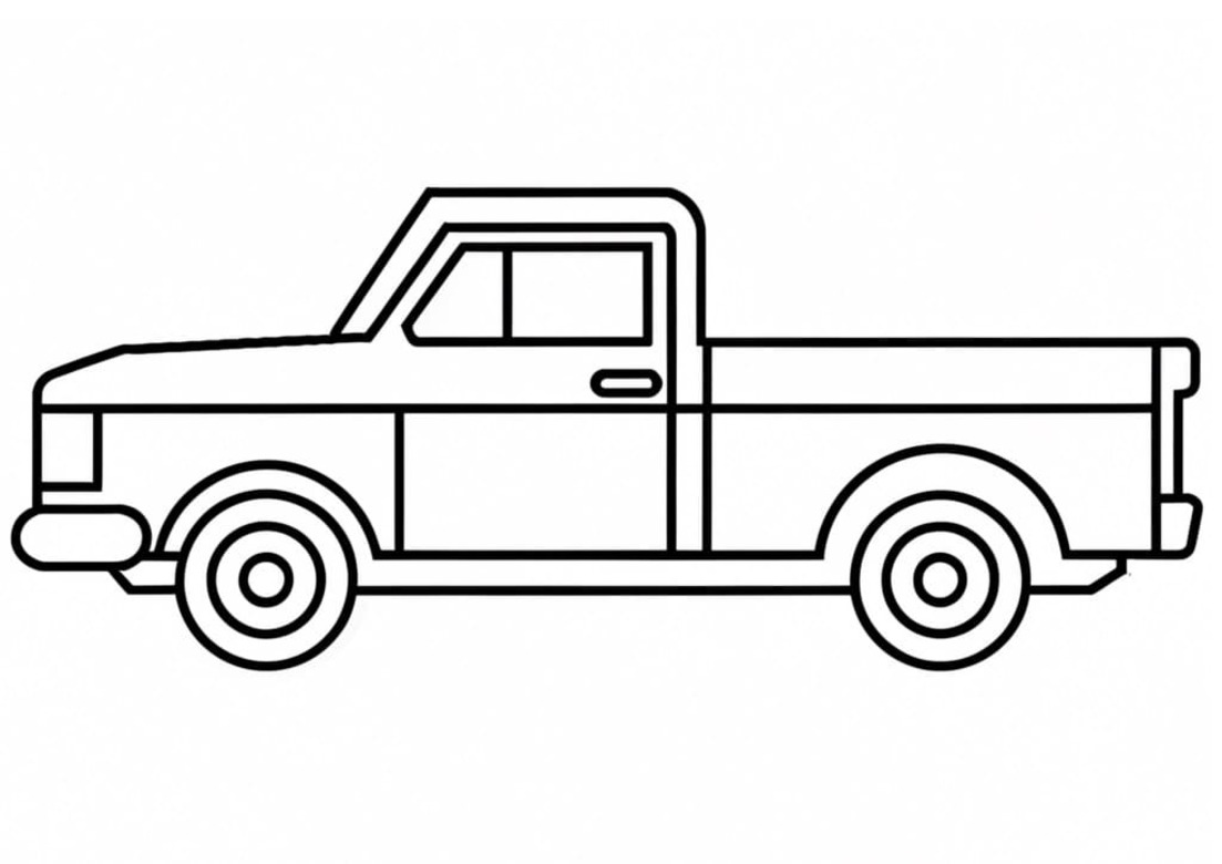 Desenhar Caminhonete muito fácil para colorir