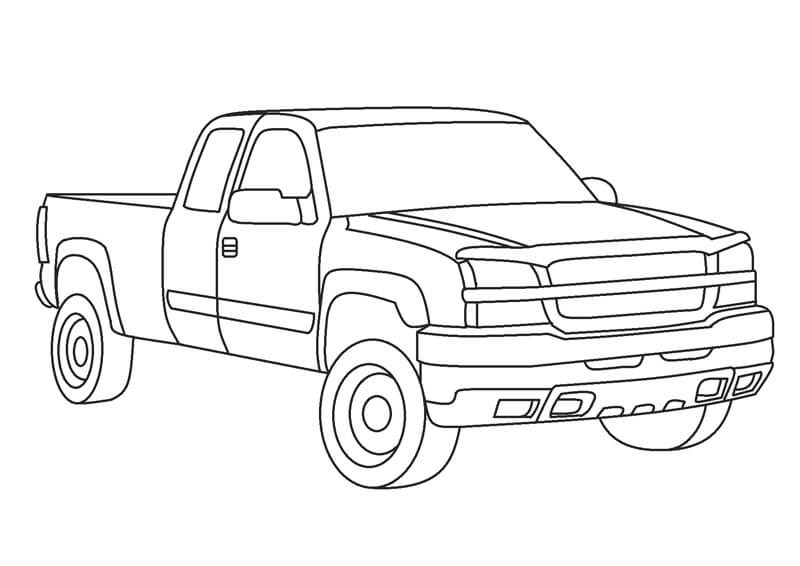 Desenhar Caminhonete simples em crianças para colorir