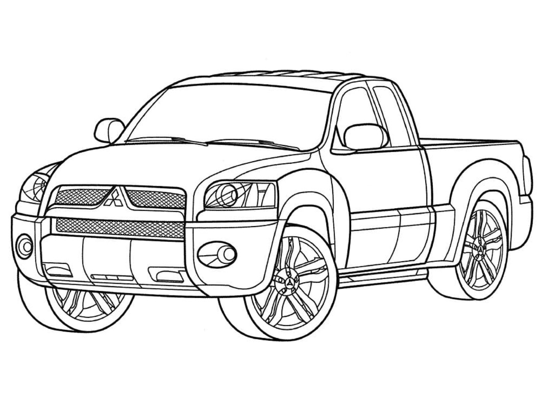 Desenhar Caminhonete simples para colorir