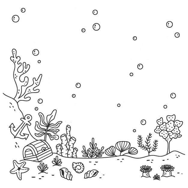 Desenhos de Desenhar Fundo do Mar impressão gratuita para colorir
