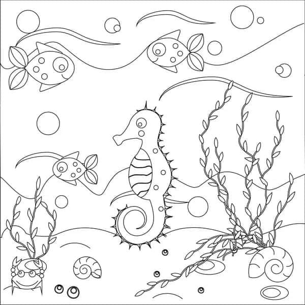 Desenhos de Desenhar Fundo do Mar para crianças para colorir