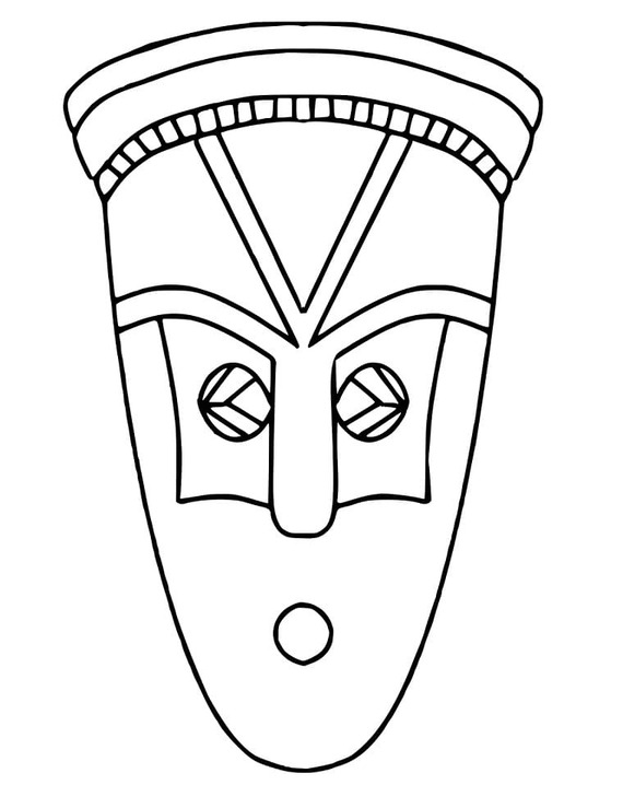 Desenhos de Desenhar Máscaras áfricanas básico para colorir