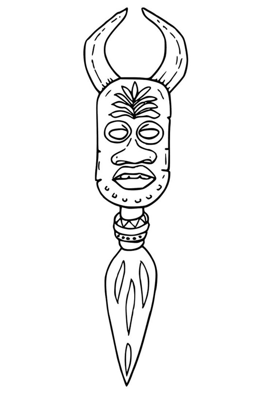 Desenhos de Desenhar Máscaras áfricanas fácil para colorir