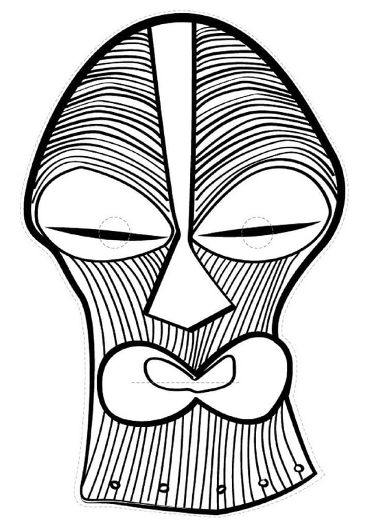 Desenhos de Desenhar Máscaras áfricanas grátis para crianças para colorir