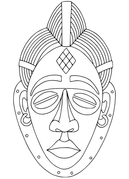 Desenhos de Desenhar Máscaras áfricanas impressão para colorir