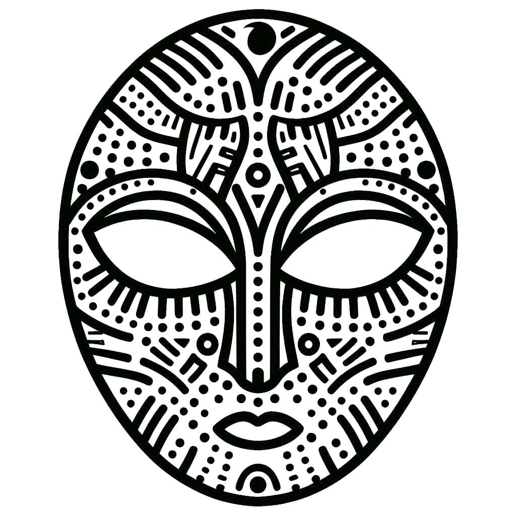 Desenhos de Desenhar Máscaras áfricanas imprimível para colorir