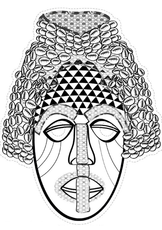 Desenhos de Desenhar Máscaras áfricanas para crianças para colorir