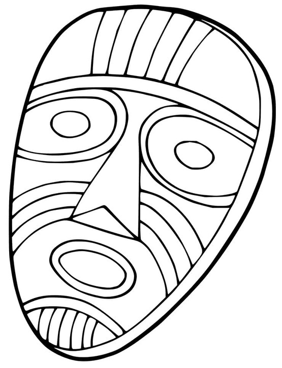 Máscaras áfricanas Para Colorir