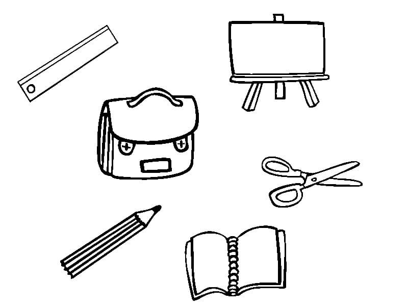 Desenhos de Desenhar Material Escolar básico para colorir