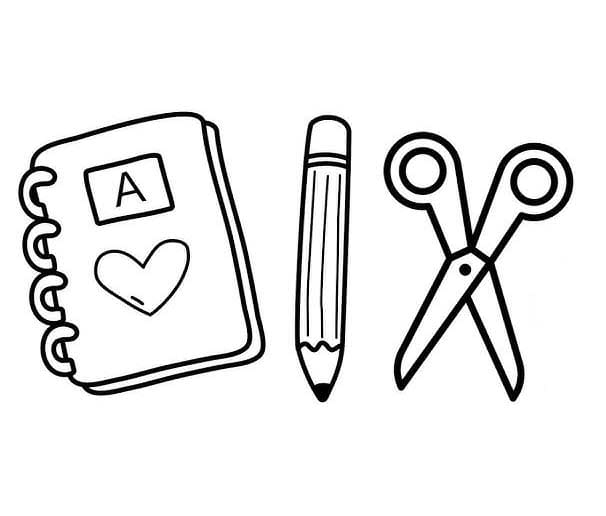Desenhos de Desenhar Material Escolar em crianças para colorir