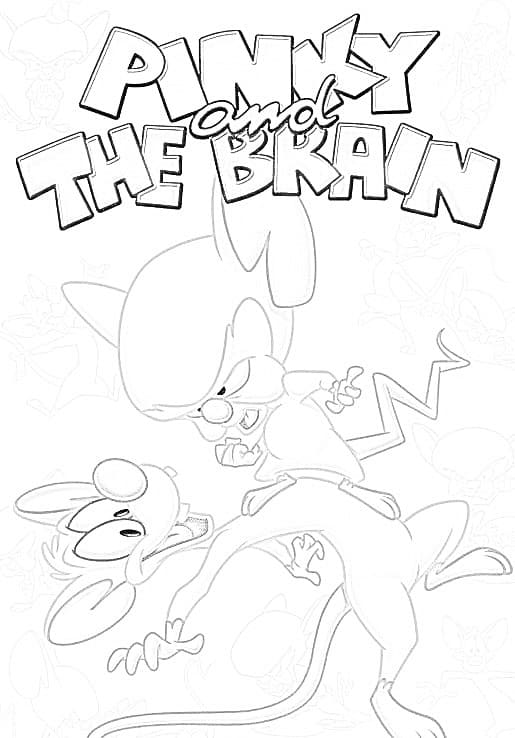 Desenhos de Desenhar Pinky e Cérebro imprimível para crianças para colorir