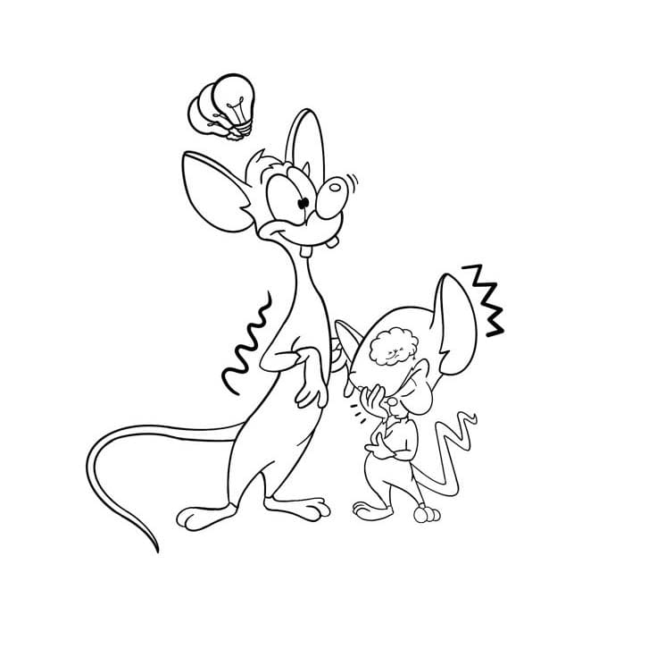 Desenhos de Desenhar Pinky e Cérebro muito fácil para colorir