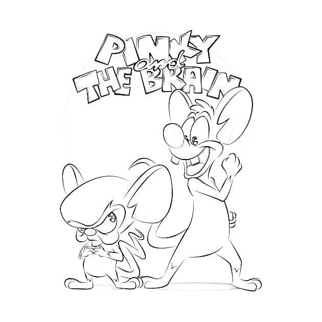 Desenhos de Desenhar Pinky e Cérebro simples para colorir