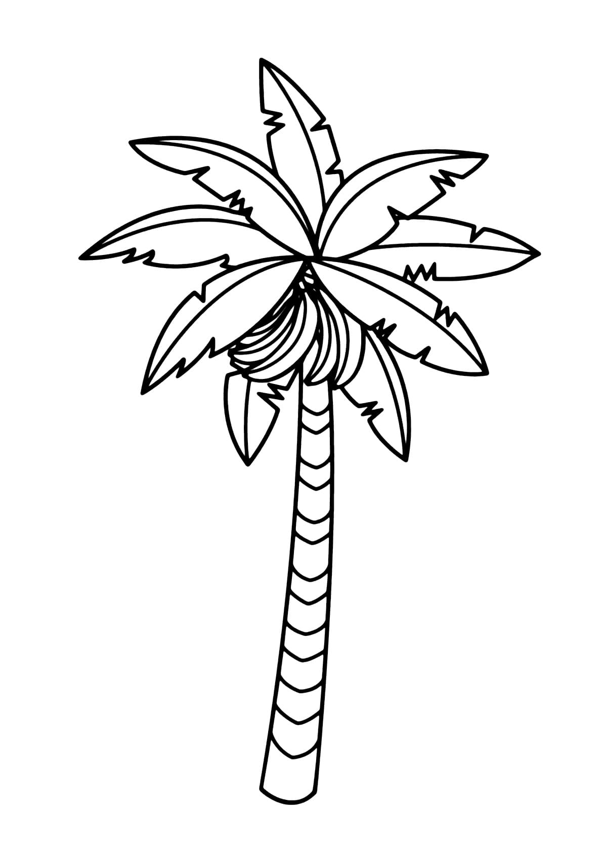 Desenhos de Desenhe Bananeira bem básico para colorir