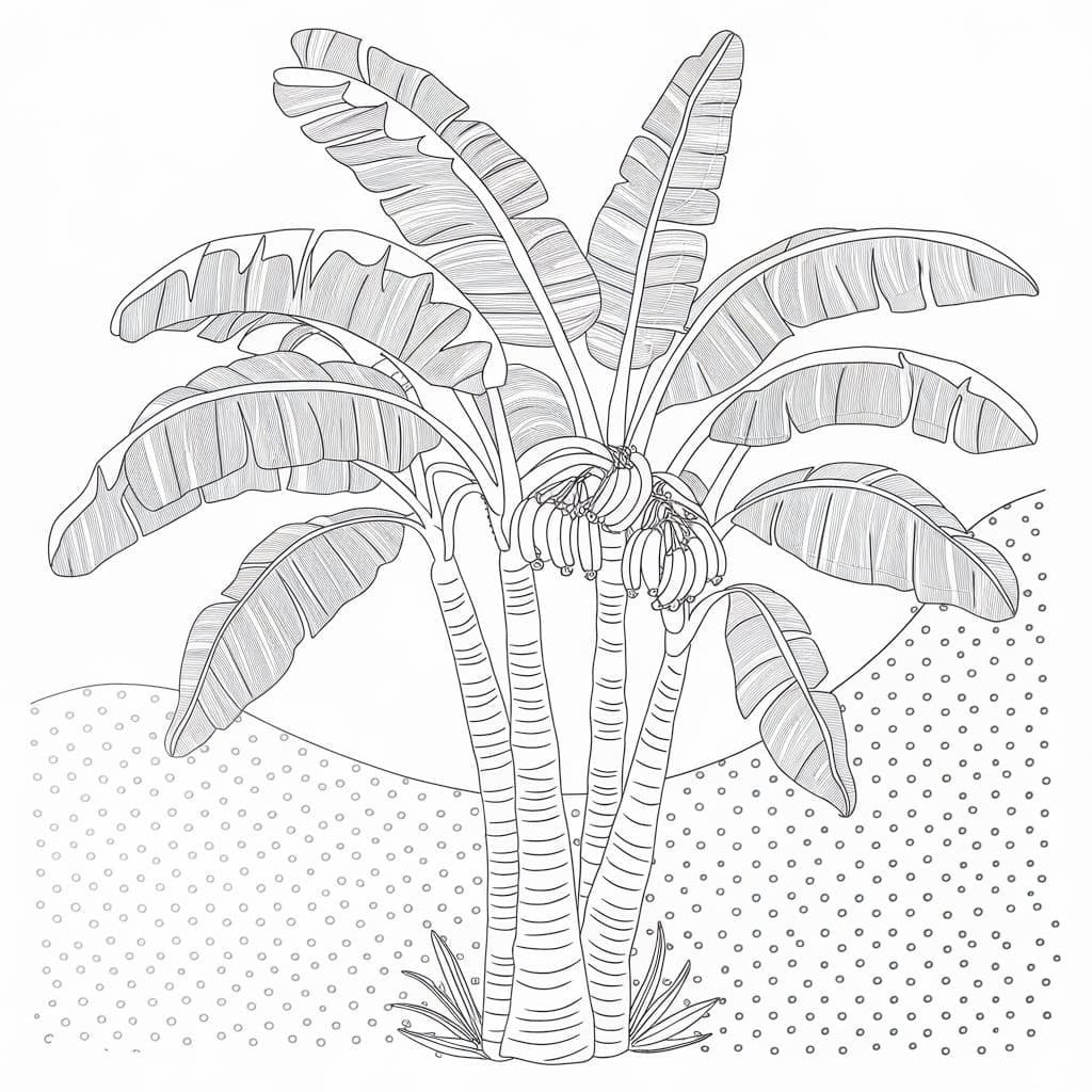 Desenhos de Desenhe Bananeira imprimir para crianças para colorir