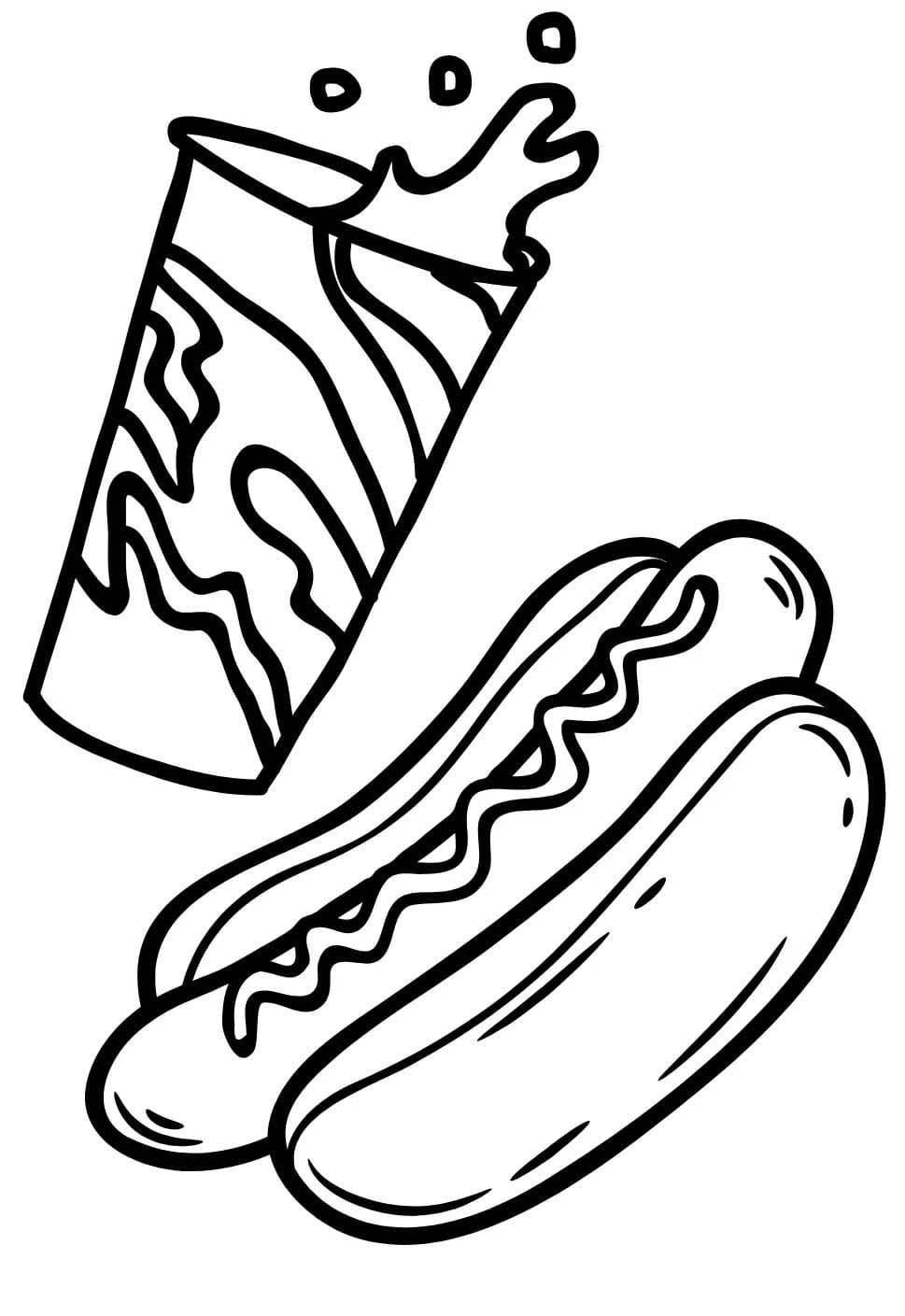 Desenhos de Desenhe Cachorro-quente em crianças para colorir
