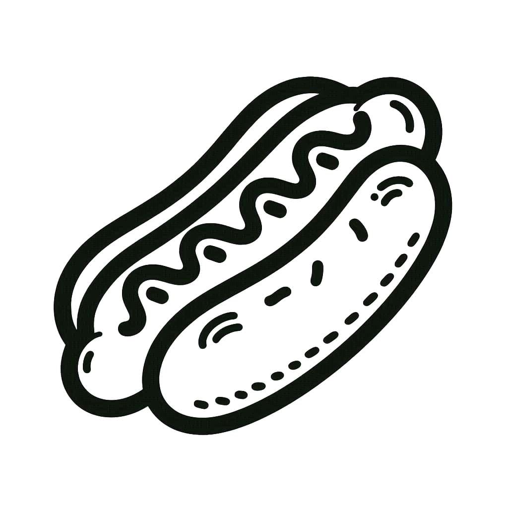 Desenhos de Desenhe Cachorro-quente grátis para crianças para colorir
