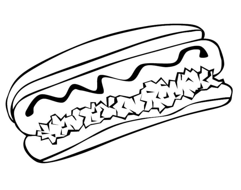 Desenhos de Desenhe Cachorro-quente muito básico para colorir