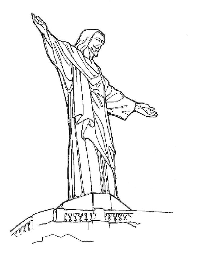 Cristo Redentor Para Colorir