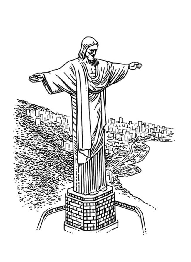Desenhos de Desenhe Cristo Redentor grátis para crianças para colorir
