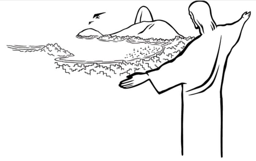 Desenhos de Desenhe Cristo Redentor grátis para colorir