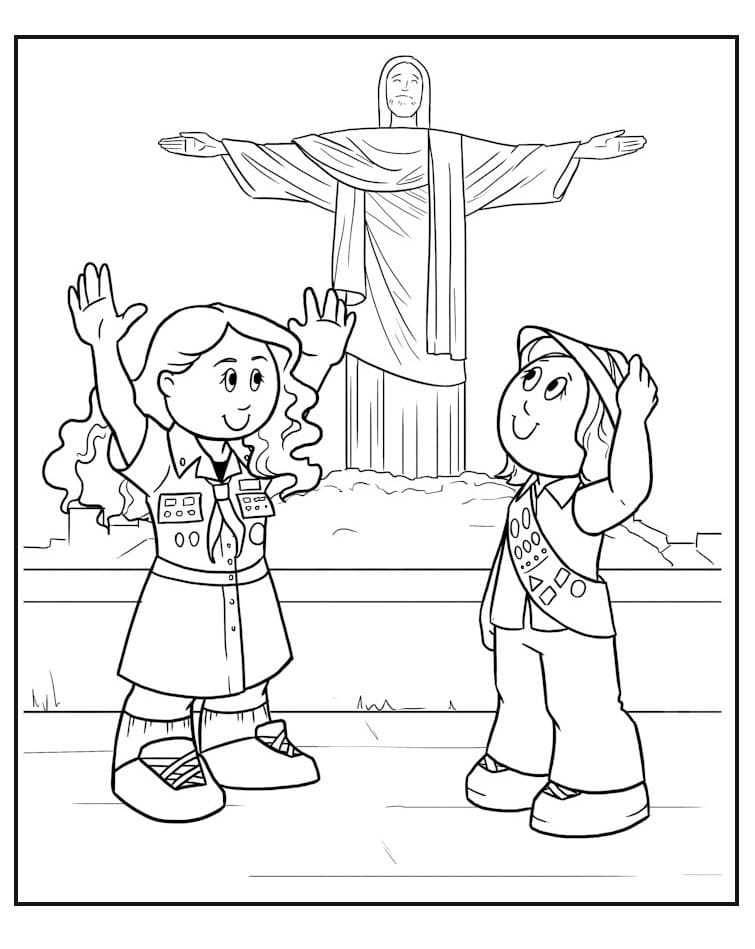 Desenhos de Desenhe Cristo Redentor imprimir grátis para colorir