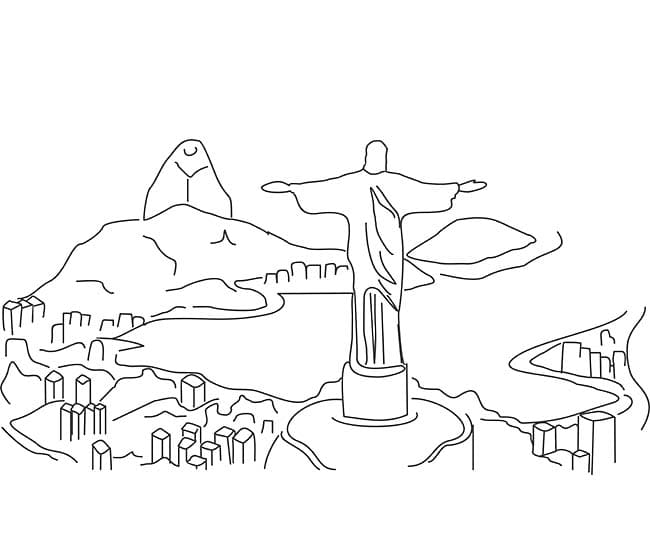 Desenhos de Desenhe Cristo Redentor imprimir para crianças para colorir